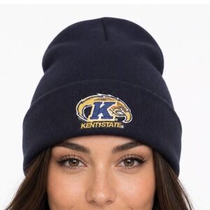 Logofit Kent State Golden Flashes Navy Blue Knit Beanie Hat Cuffed OSFM